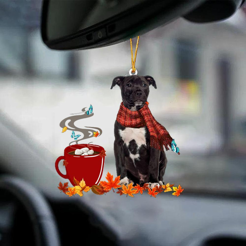 Black American Staffordshire Terrier-Fall Chocolate-Two Sided Ornament