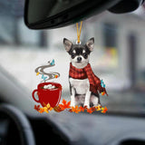 Black Chihuahua-Fall Chocolate-Two Sided Ornament