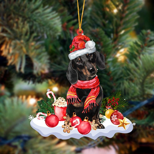 Godmerch- Ornament- BLACK Dachshund-Better Christmas Hanging Ornament, Happy Christmas Ornament, Car Ornament