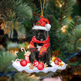 Ornament- BLACK French Bulldog-Better Christmas Hanging Ornament, Happy Christmas Ornament, Car Ornament