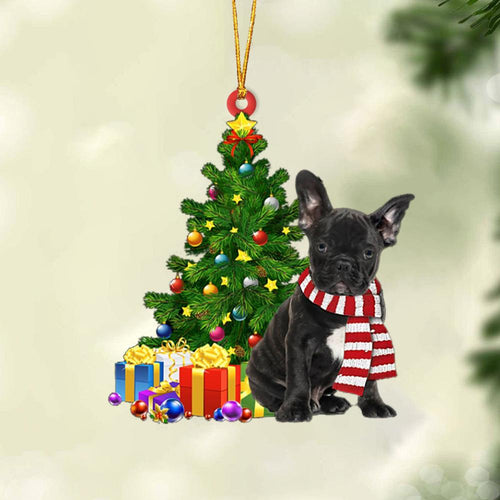 Ornament- BLACK French Bulldog-Christmas Star Hanging Ornament, Happy Christmas Ornament, Car Ornament