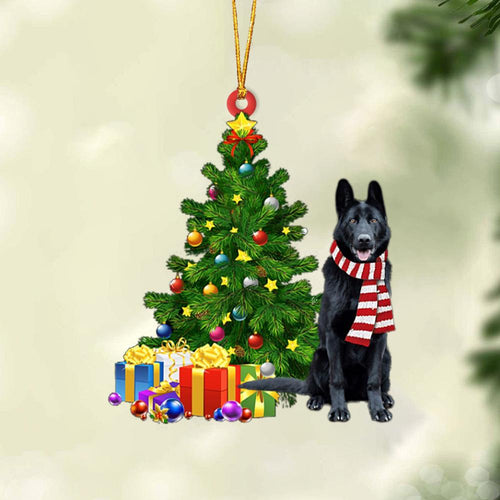 Ornament- BLACK German Shepherd-Christmas Star Hanging Ornament, Happy Christmas Ornament, Car Ornament