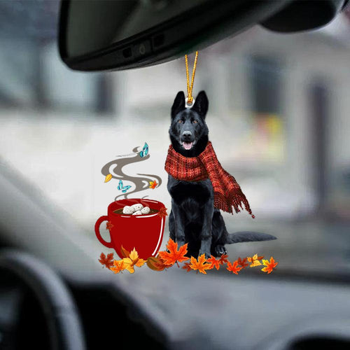 Black German Shepherd-Fall Chocolate-Two Sided Ornament