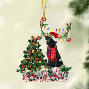 Ornament- BLACK Labrador-Christmas Tree Gift Hanging Ornament, Happy Christmas Ornament, Car Ornament