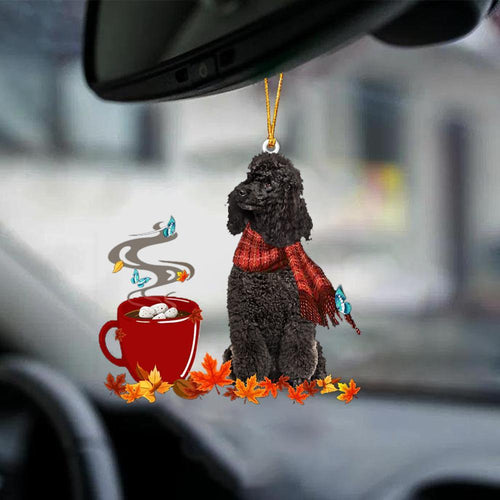 Black Miniature Poodle-Fall Chocolate-Two Sided Ornament