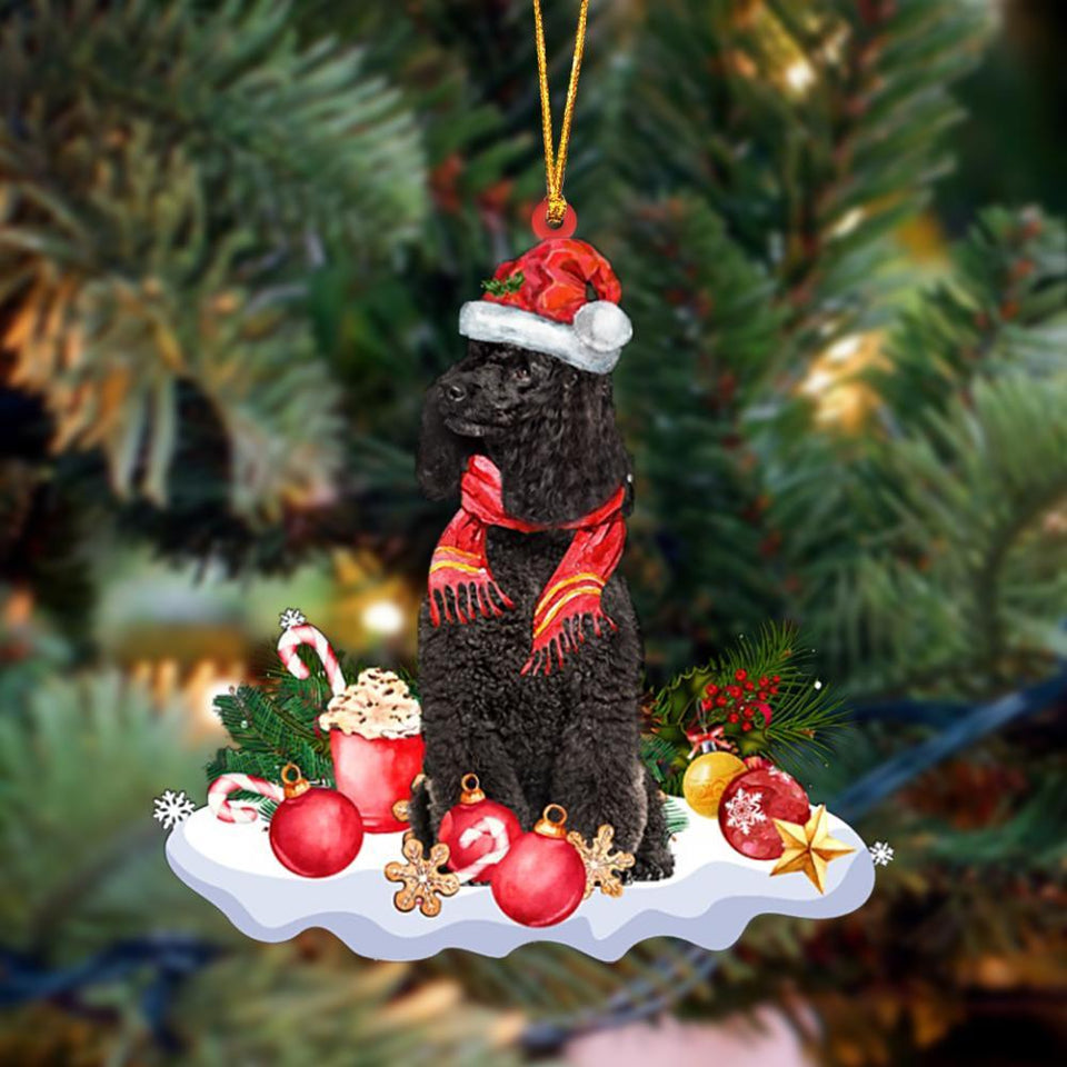 Ornament- BLACK Miniature Poodle-Better Christmas Hanging Ornament, Happy Christmas Ornament, Car Ornament