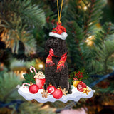 Ornament- BLACK Miniature Poodle-Better Christmas Hanging Ornament, Happy Christmas Ornament, Car Ornament