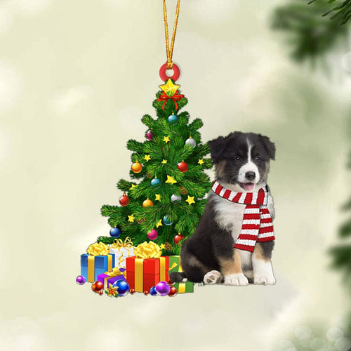 BLACK TRICOLOR Australian Shepherd-Christmas Star Hanging Ornament, Christmas Ornament, Car Ornament