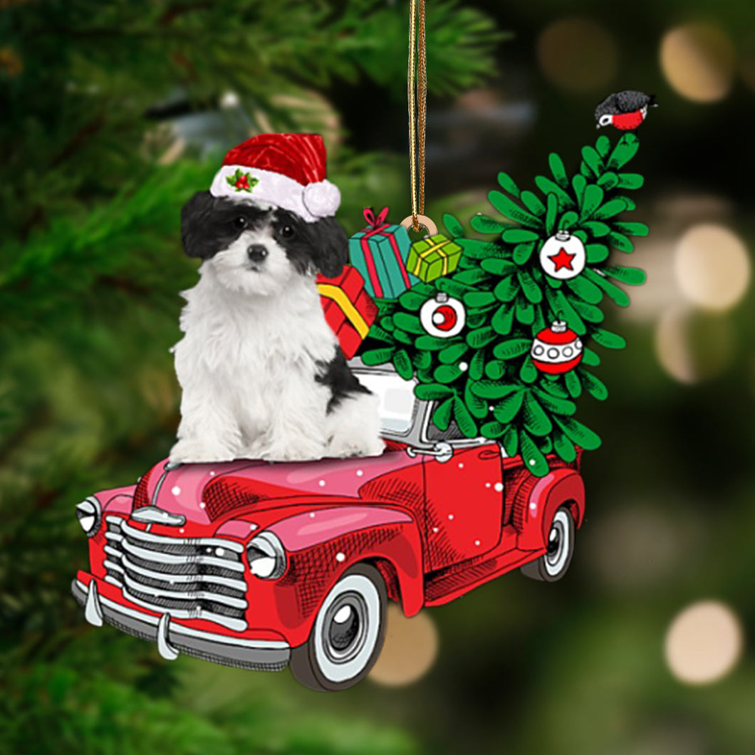 Ornament- BLACK WHITE Havanese Phone Ca-Pine Truck Hanging Ornament, Happy Christmas Ornament, Car Ornament