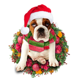 Godmerch- Ornament- British Bulldog Christmas Ornament, Happy Christmas Ornament, Car Ornament