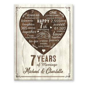 7th Year Anniversary Gift, 7th Wedding Anniversary Gift For Husband, 7 Year Anniversary Gift For Wife