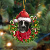 Godmerch- Ornament- BROWN Boxer-Xmas Bandana Hanging Ornament, Happy Christmas Ornament, Car Ornament
