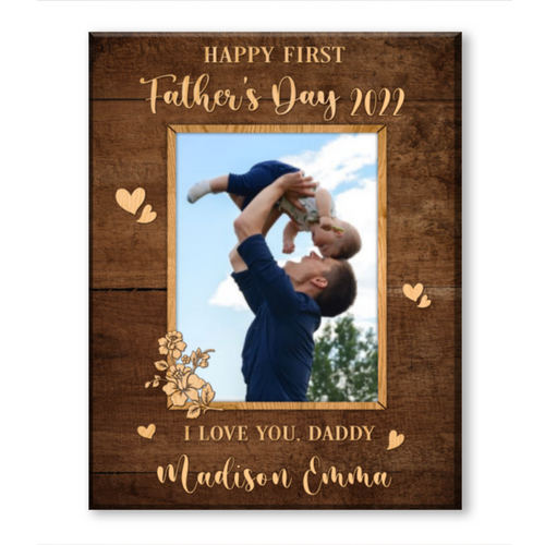 First Father’s Day Picture Canvas, Personalized First Father’s Day Gift From Baby, Father’s Day 2022 Gift New Dad, 1st Father’s Day Gift