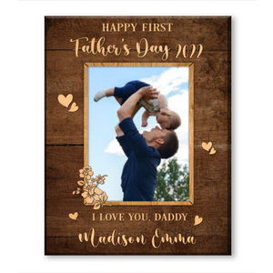 First Father’s Day Picture Canvas, Personalized First Father’s Day Gift From Baby, Father’s Day 2022 Gift New Dad, 1st Father’s Day Gift