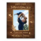 First Father’s Day Picture Canvas, Personalized First Father’s Day Gift From Baby, Father’s Day 2022 Gift New Dad, 1st Father’s Day Gift