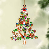 Godmerch- Ornament- Basenji-Christmas Tree Lights-Two Sided Ornament, Happy Christmas Ornament, Car Ornament