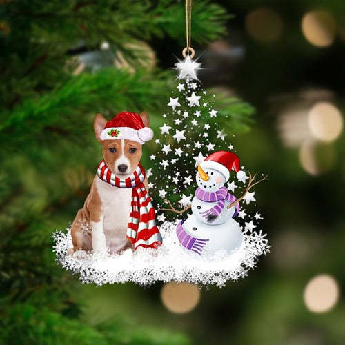 Basenji-Star Tree Hanging Ornament