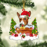 Basenji In The Chimney Hanging Ornament Dog Christmas Ornament
