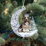 Basset Hound Diamond Moon Merry Christmas Ornament Dog Ornaments