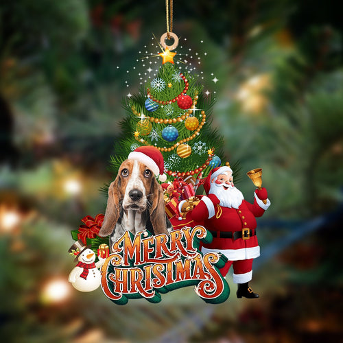 Godmerch- Ornament- Basset Hound-Christmas Tree&Dog Hanging Ornament, Happy Christmas Ornament, Car Ornament