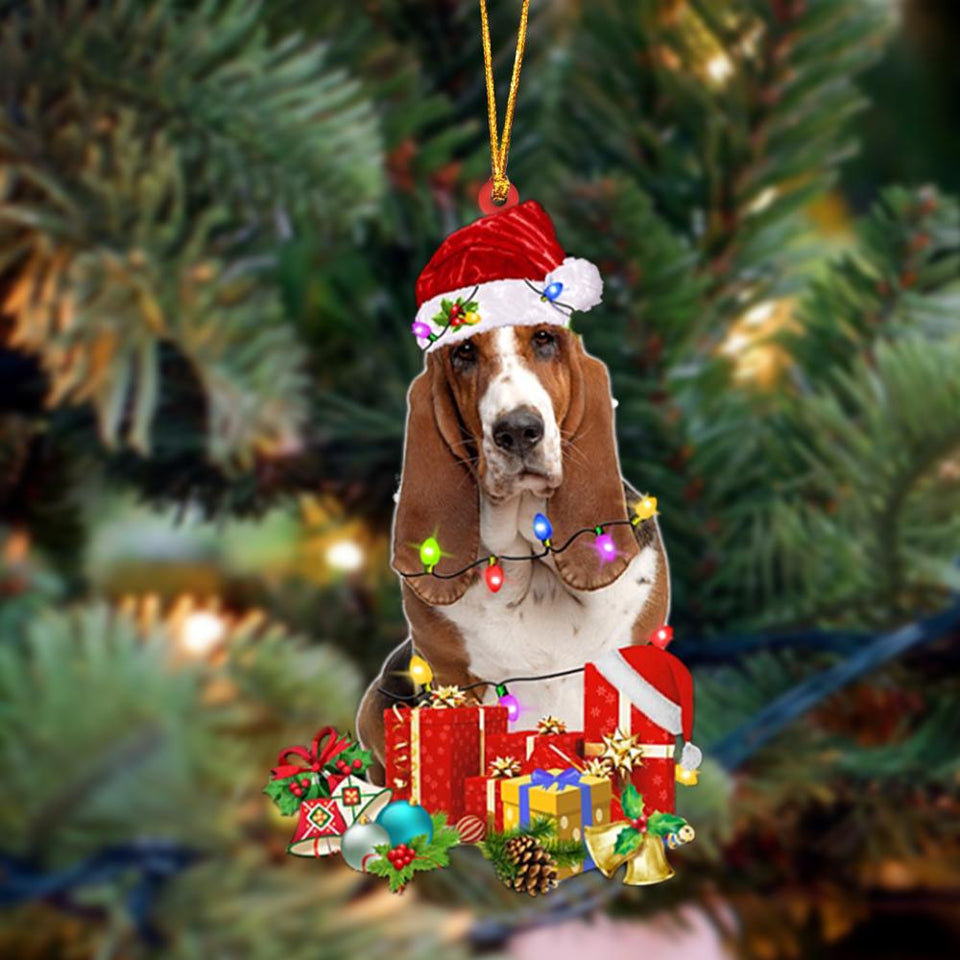 Ornament- Basset Hound-Dog Be Christmas Tree Hanging Ornament, Happy Christmas Ornament, Car Ornament