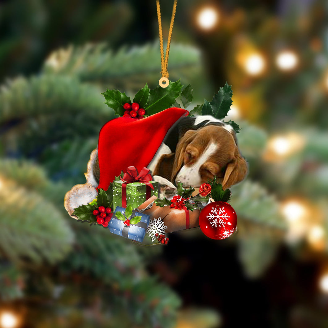 Basset Hound-Sleeping In Hat Two Sides Ornament Dog Sleeping Ornament