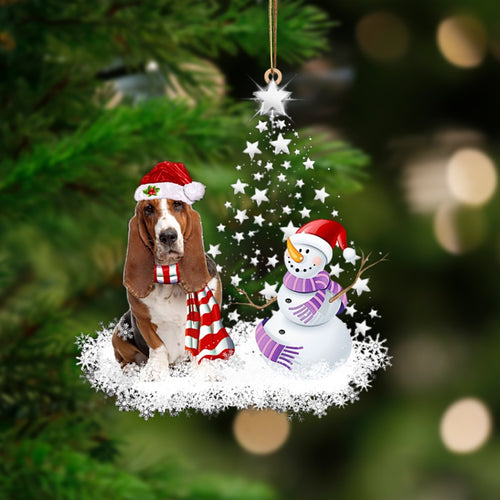 Basset Hound-Star Tree Hanging Ornament