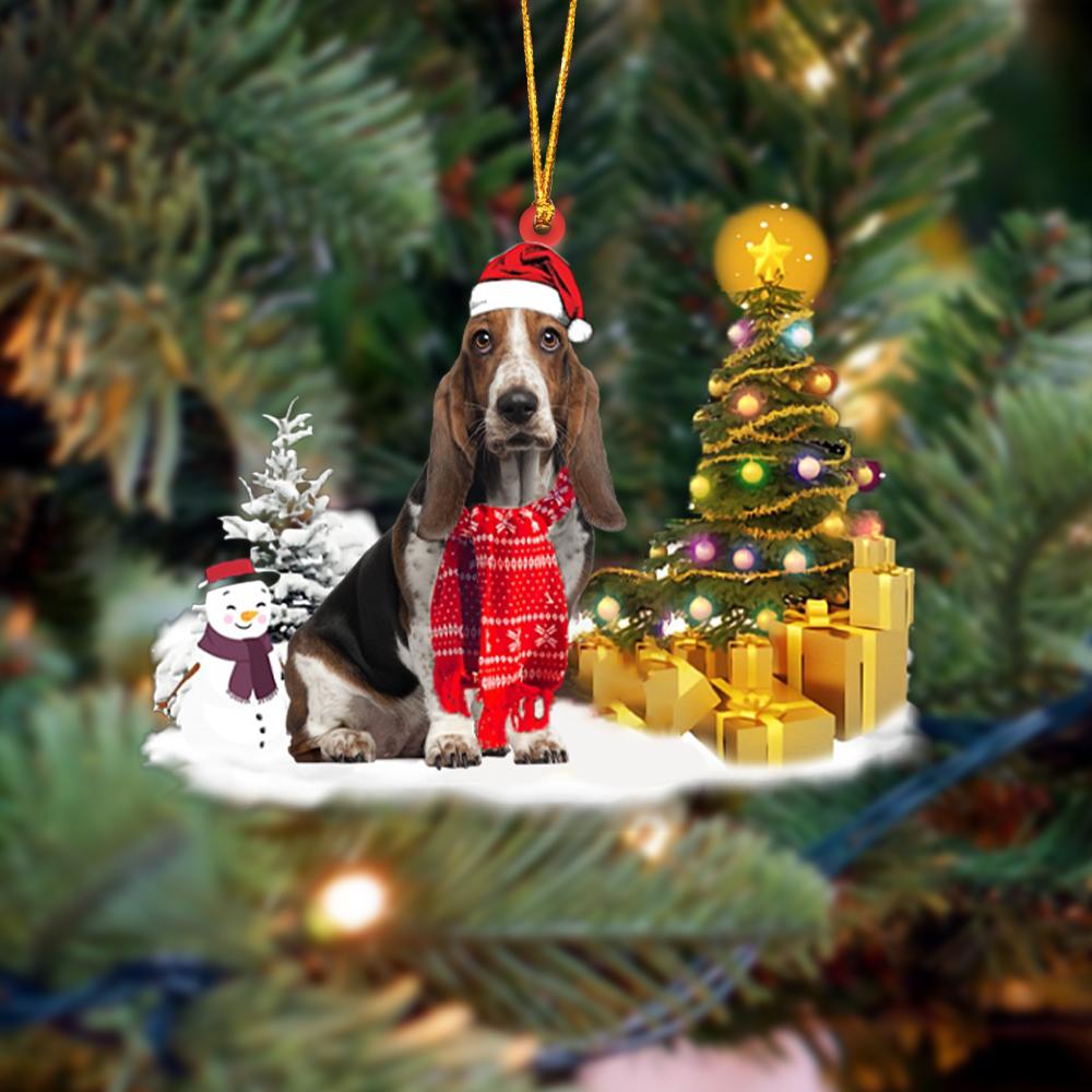Basset Hound Christmas Ornament Christmas Tree Hanging Acrylic Ornament Gift