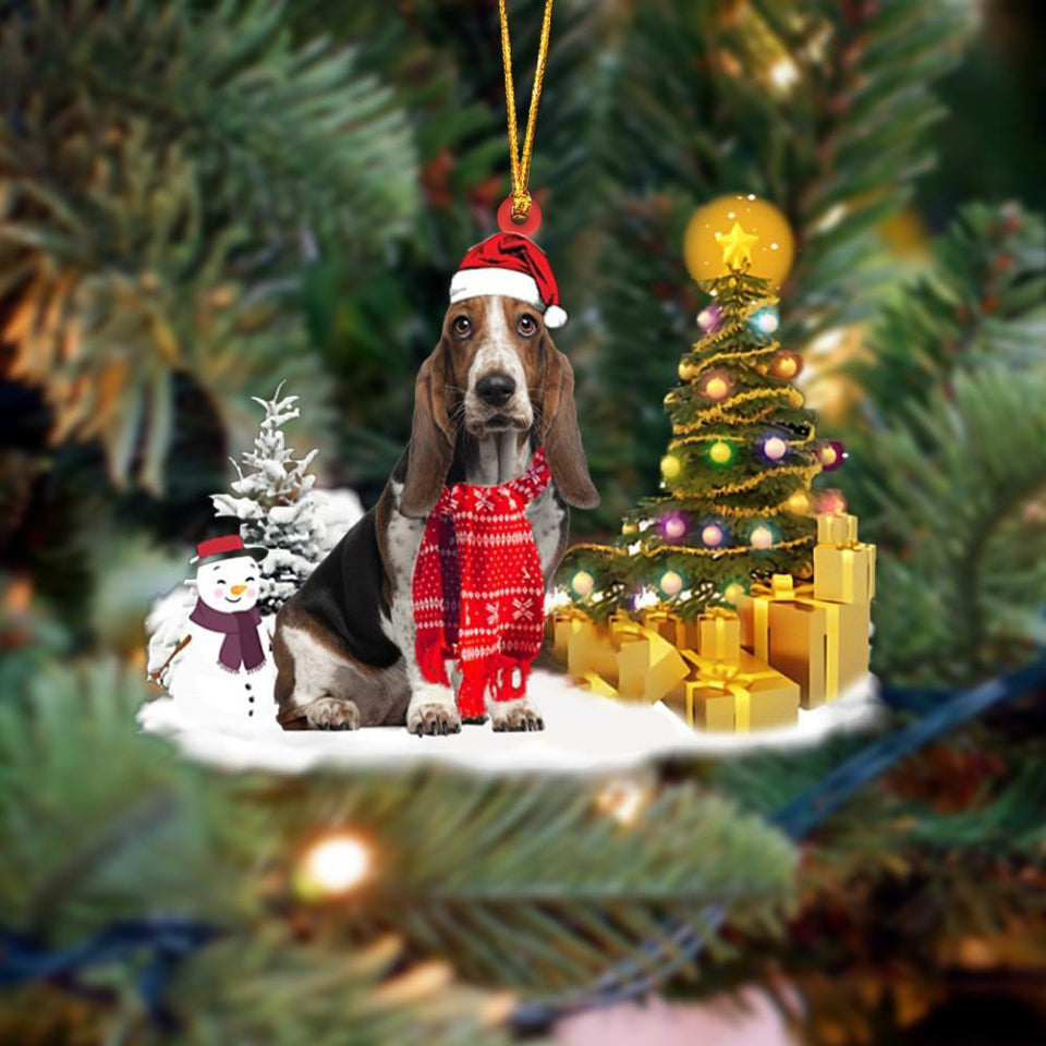 Godmerch- Ornament- Basset Hound Christmas Ornament Dog Ornament, Car Ornament, Christmas Ornament