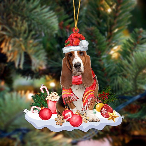 Godmerch- Ornament- Basset Hound-Better Christmas Hanging Ornament, Happy Christmas Ornament, Car Ornament