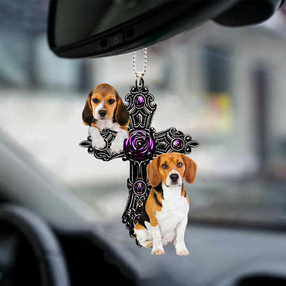 Beagle Pray For God Car Hanging Ornament Dog Pray For God Ornament Godmerch