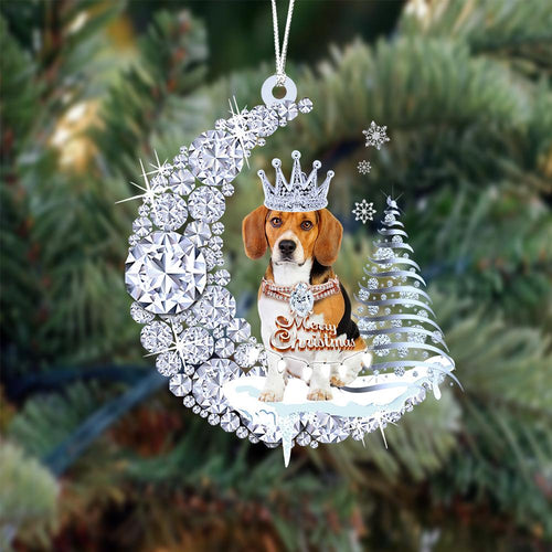 Beagle Diamond Moon Merry Christmas Ornament Christmas Gifts