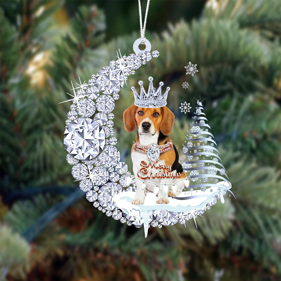 Beagle Diamond Moon Merry Christmas Ornament Christmas Gifts