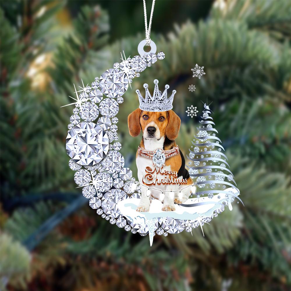 Beagle Diamond Moon Merry Christmas Ornament Christmas Gifts