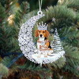 Beagle Diamond Moon Merry Christmas Ornament Christmas Gifts