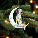 Beagle Sit On The Moon Two Sided Ornament Dog Hanging Christmas Ornament