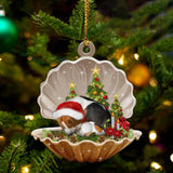 Ornament- Beagle-Sleeping Pearl in Christmas Two Sided Ornament, Happy Christmas Ornament, Car Ornament