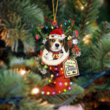Godmerch- Ornament- Beagle 1-Xmas Boot-Two Sided Ornament, Happy Christmas Ornament, Car Ornament