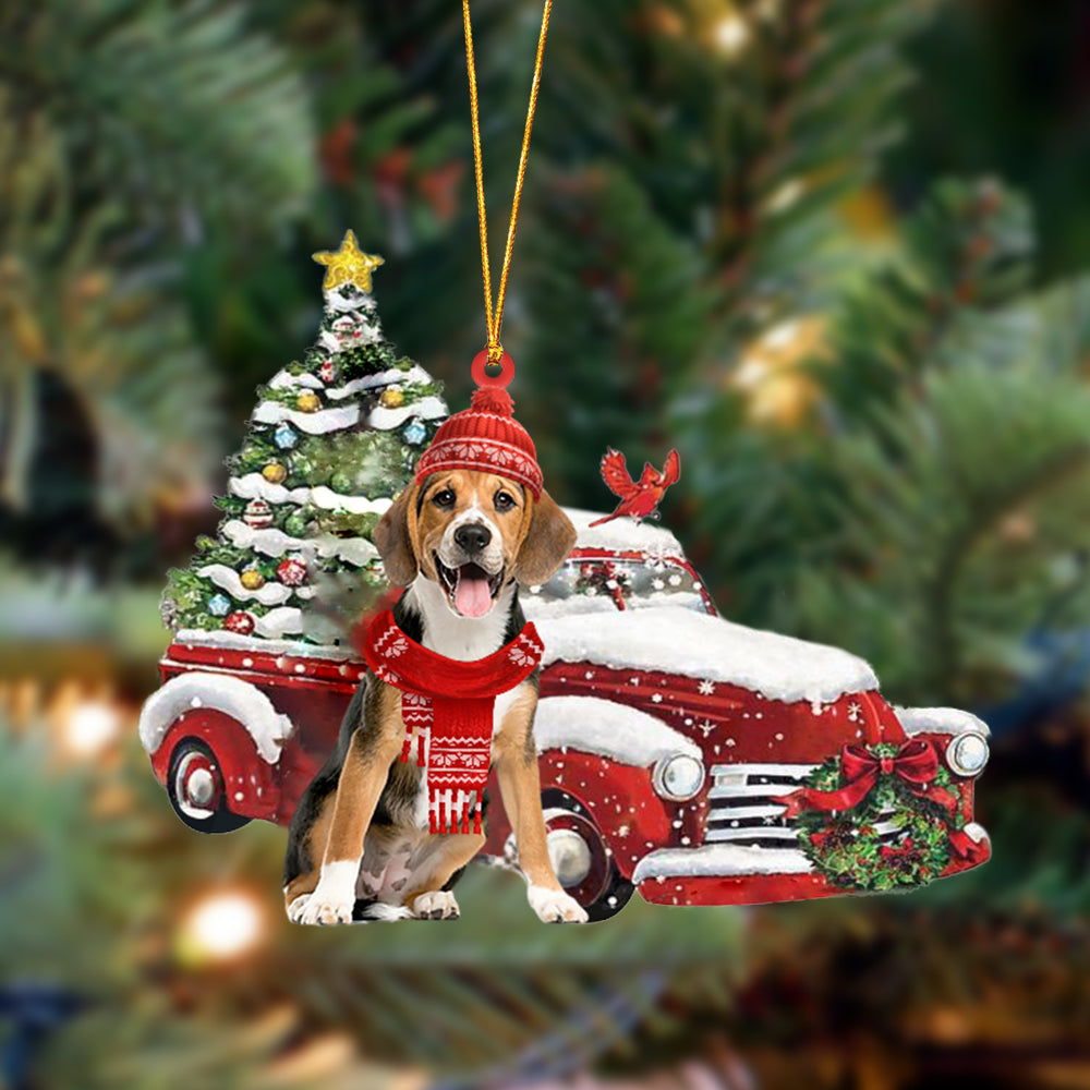 Godmerch- Ornament- Beagle 2-Christmas Car Two Sided Ornament, Happy Christmas Ornament, Car Ornament