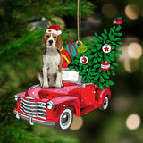 Beagle 3-Pine Truck Hanging Ornament