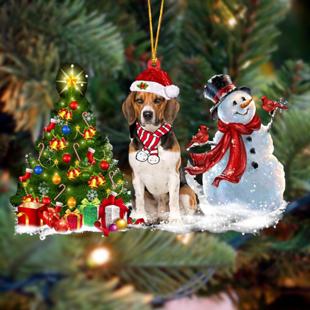 Godmerch- Ornament- Beagle Christmas Snow Hanging Ornament Dog Ornament, Car Ornament, Christmas Ornament