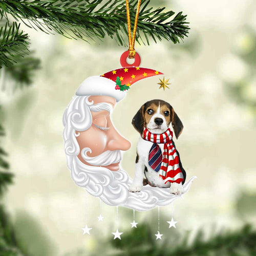 Beagle With Santa Christmas Ornament Dog Christmas Ornament