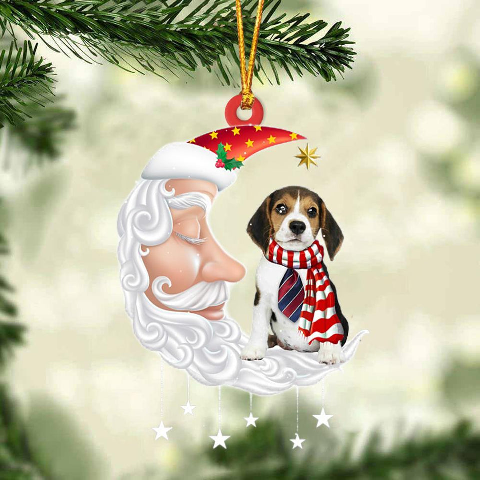 Beagle With Santa Christmas Ornament Dog Christmas Ornament