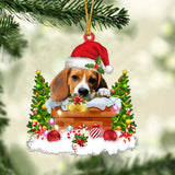Beagle In The Chimney Hanging Ornament Dog Christmas Ornament