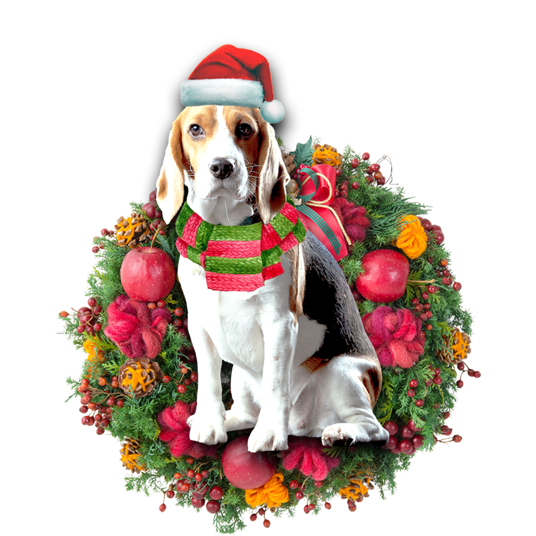 Godmerch- Ornament- Beagle Christmas Ornament, Happy Christmas Ornament, Car Ornament