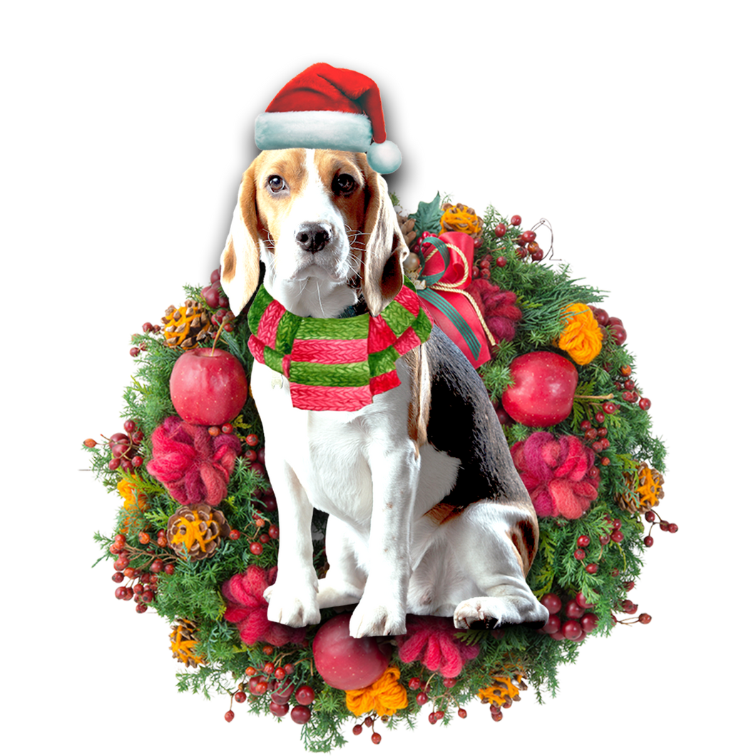 Godmerch- Ornament- Beagle Christmas Ornament, Happy Christmas Ornament, Car Ornament