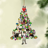 Ornament- Bearded Collie-Christmas Tree Lights-Two Sided Ornament, Happy Christmas Ornament, Car Ornament