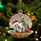 Ornament- Bearded Collie-Sleeping Pearl in Christmas Two Sided Ornament, Christmas Ornament, Car Ornament