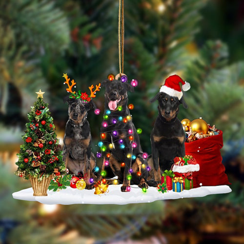 Godmerch- Ornament- Beauceron-Christmas Dog Friends Hanging Ornament, Happy Christmas Ornament, Car Ornament