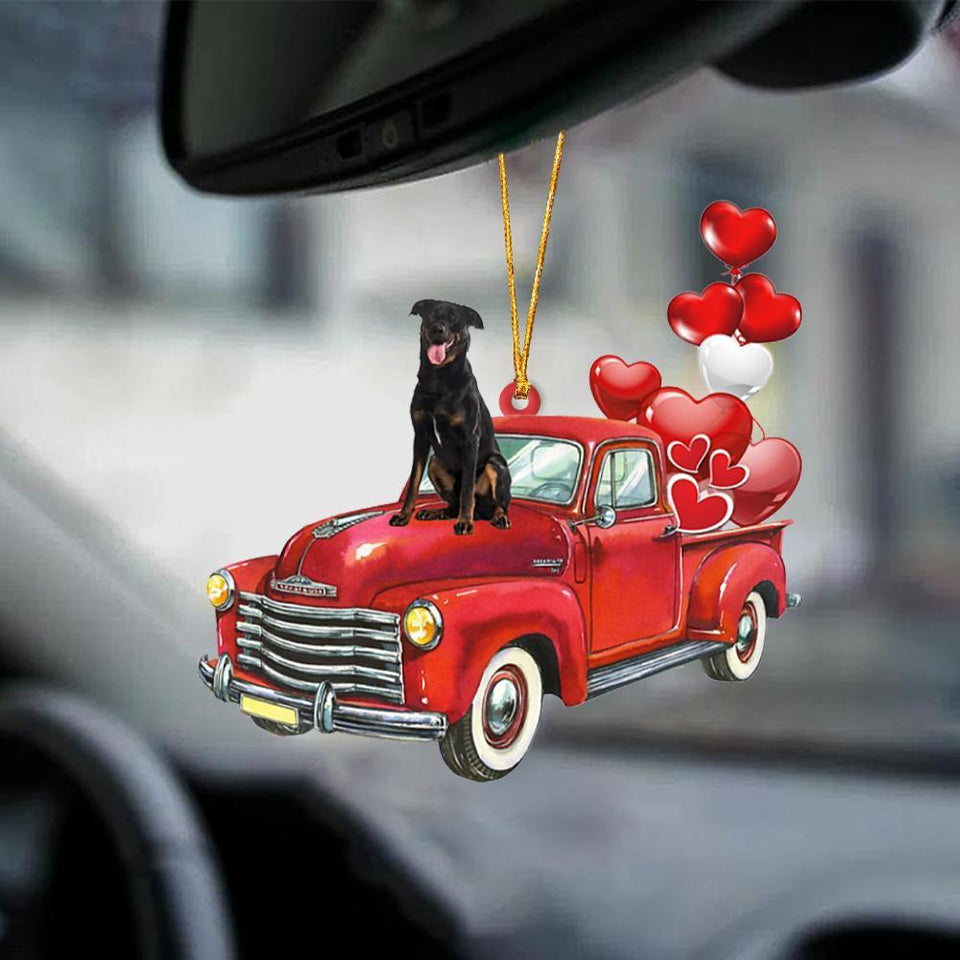 Beauceron-Red Sports Car-Two Sided Ornament